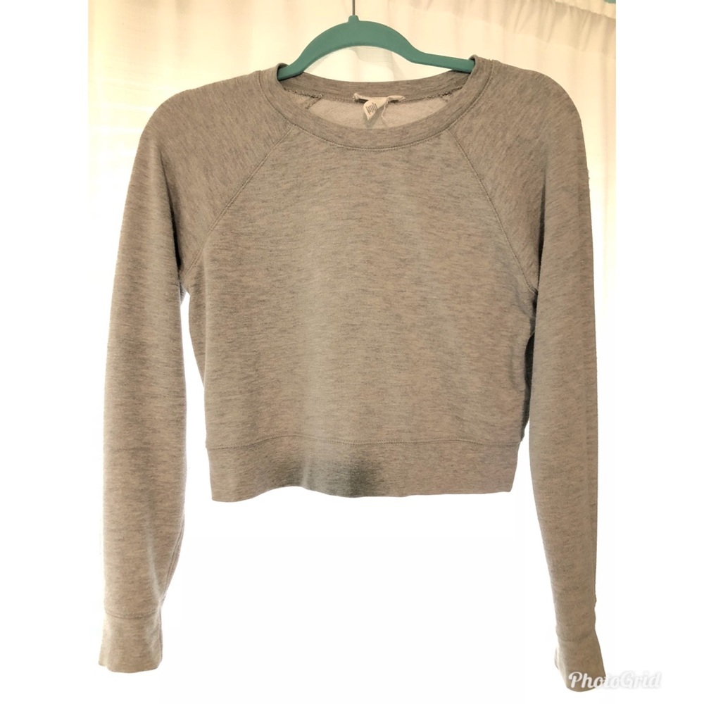 F21 Cropped Grey Sweater
